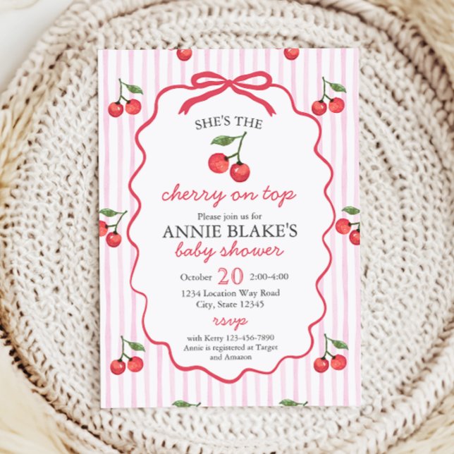 Invitación de Cherry On Top Baby Shower (Subido por el creador)