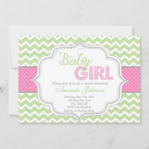 Invitación de Chevron Baby Shower a la Moda Baby G