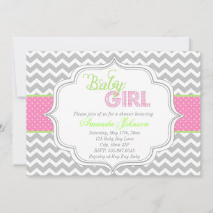 Invitación de Chevron Baby Shower a la Moda Baby G