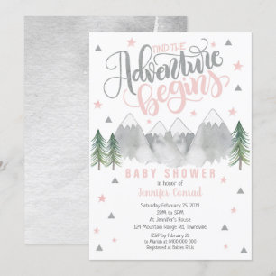 Invitación de chica Adventure Baby Shower