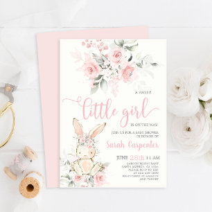 Invitación de Chica Baby Shower de Bunny