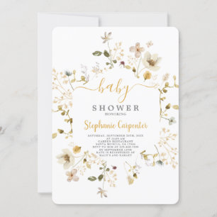 Invitación de Chica Baby Shower de la primavera de