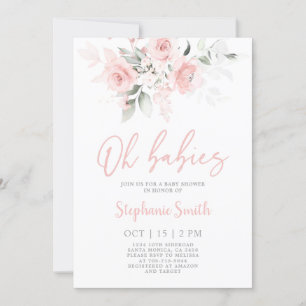 Invitación de Chica Baby Shower rosa Rubor para Ch