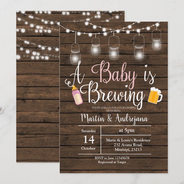 Invitación de chica BabyQ Invitación a preparar Be (Anverso / Reverso)