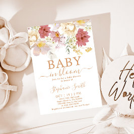 Invitación de Chica de Baby Shower Bebé en Bloom