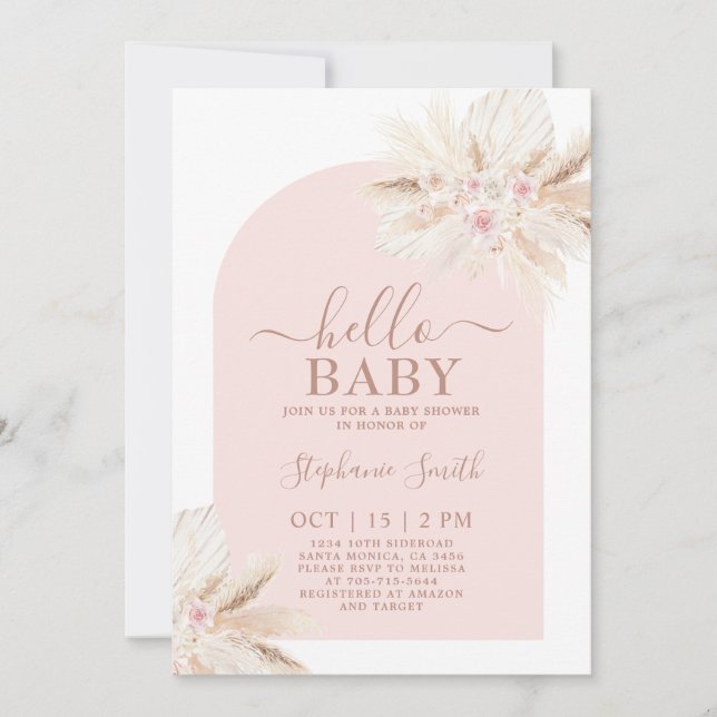 Invitación de Chica de Baby Shower tropical de Rub (Anverso)