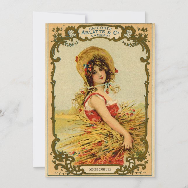 Invitación de Chica de cosecha de cosecha de vinta (Anverso)