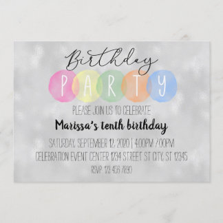 invitación de chica de cumpleaños