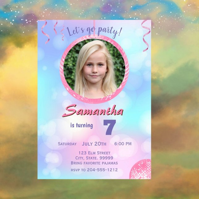 Invitación de Chica de cumpleaños de color rosa re (Subido por el creador)