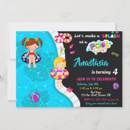 Invitación de Chica de invitación de cumpleaños de