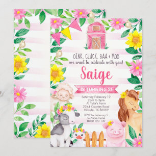 Invitación de Chica de la granja a cumpleaños de g