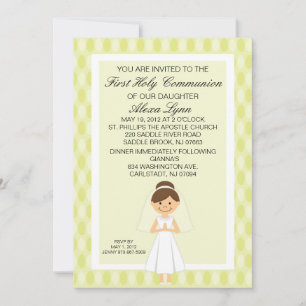Invitación de Chica de la primera comunión: amaril