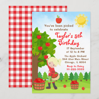 Invitación de Chica de pelo rubio de cumpleaños de