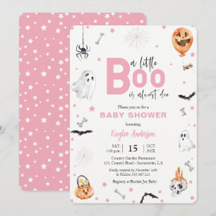Invitación de chica fantasma de Baby Shower Pink d