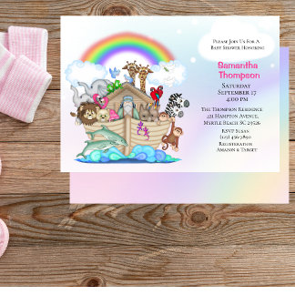 Invitación de chica Noah a la Baby Shower