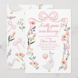 Invitación de Chica rosa a la ducha de bebé de gan