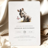 Invitación de Chica rosa de Baby Shower de cebra