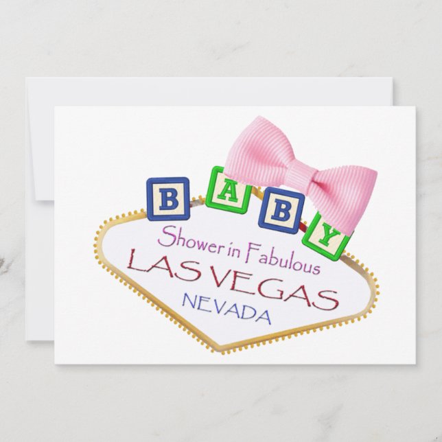 Invitación de CHICAS a Baby Shower en Las Vegas (Anverso)