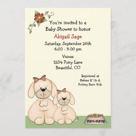 Invitación de Chicas a Baby Shower para perros cop