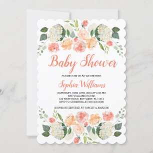 Invitación de Chicas Baby Shower Peaches Y Cream