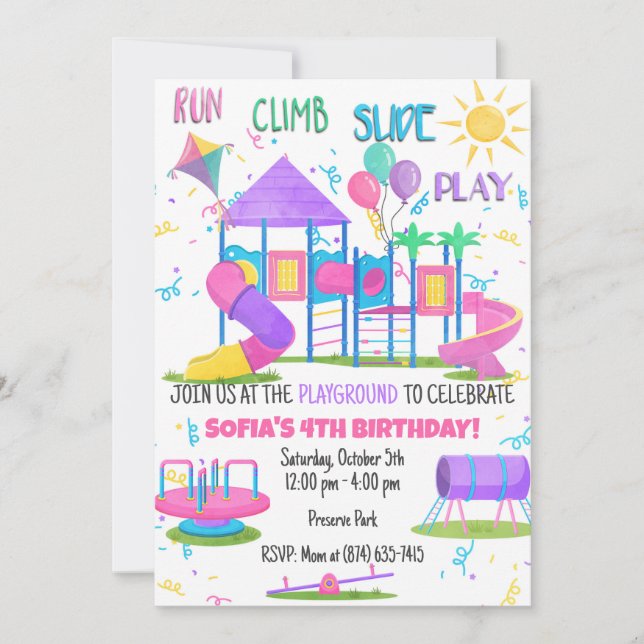Invitación de Chicas de juegos rosados (Anverso)
