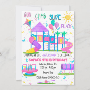 Invitación de Chicas de juegos rosados