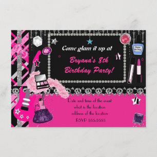 Invitación de Chicas de Maquillaje de Estrella de