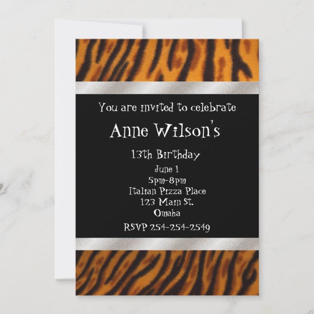 Invitación de Chicas de plata y tigre (Anverso)
