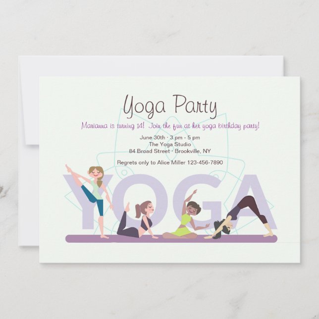 Invitación de chicas de yoga (Anverso)
