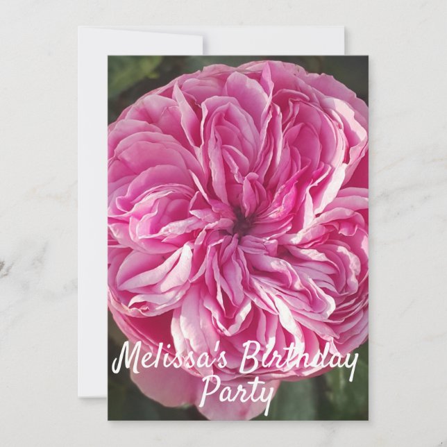 Invitación de Chicas Rosas  de natalidad rosada (Anverso)