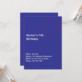 Invitación de chicos estrella azul rojo