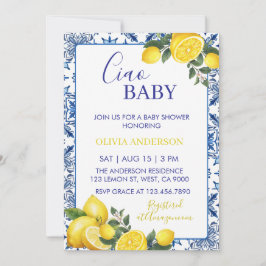 Invitación de Ciao Baby Shower al estilo italiano 