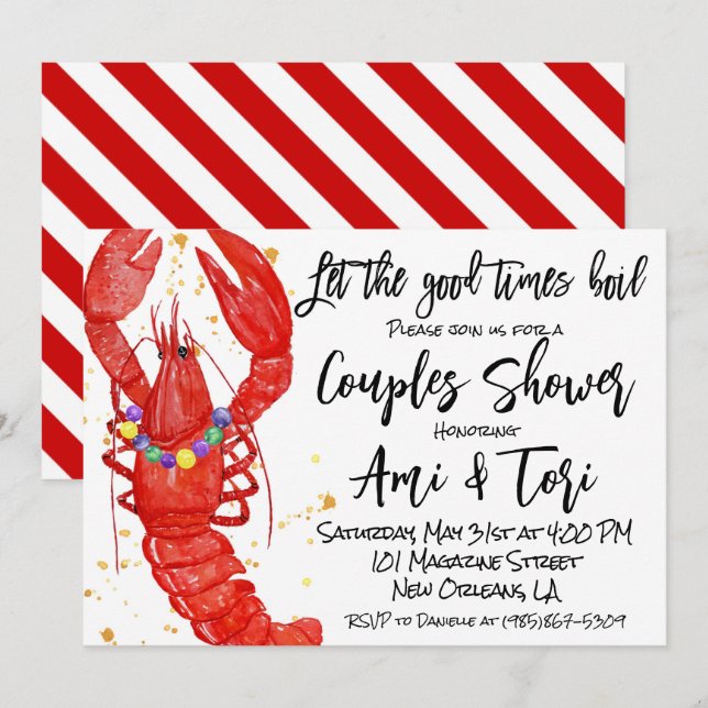 Invitación de cigalas de Mardi Gras (Anverso / Reverso)