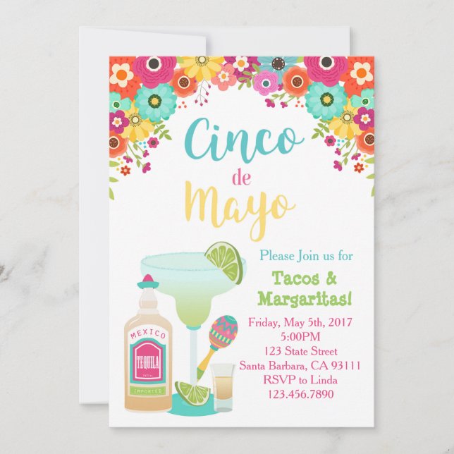 Invitación de Cinco de Mayo (Anverso)