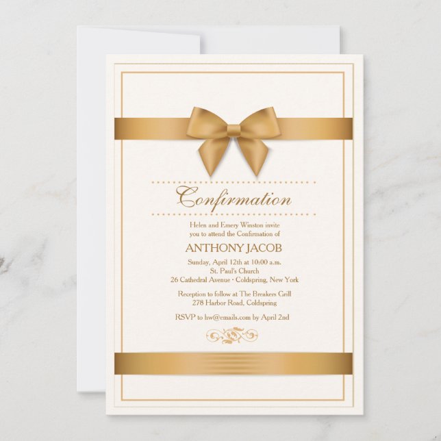Invitación de cinta de oro (Anverso)