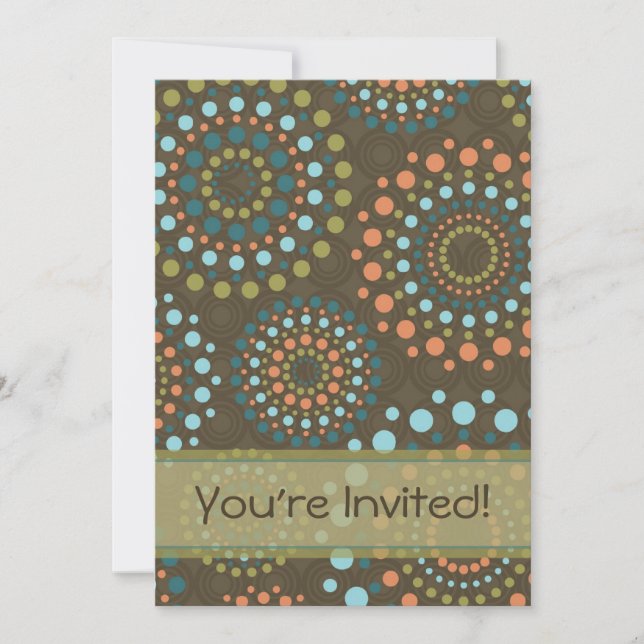 Invitación de Círculos y Puntos (Marrón) (Anverso)