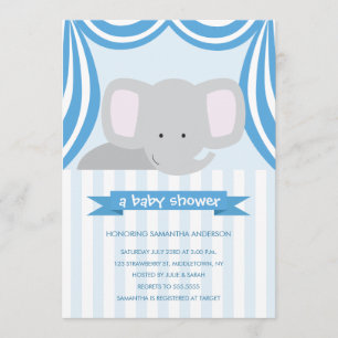 Invitación de Circus Elephant Baby Shower - Chico