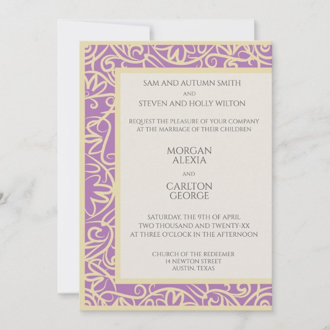 Invitación de ciruela para cualquier ocasión (Anverso)