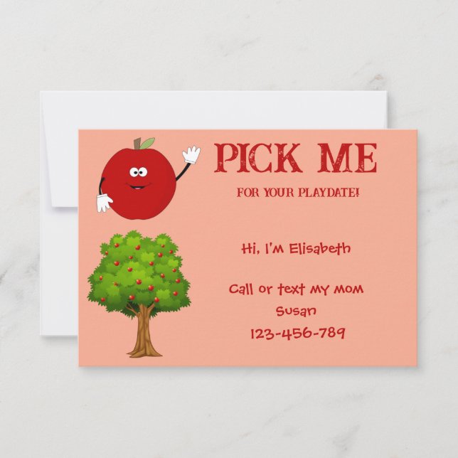 Invitación de cita para jugar Pick Me (Anverso)