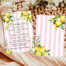 Invitación de cítricos rosados de la Baby Shower d