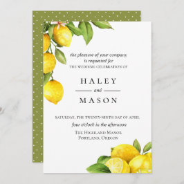 Invitación de Citrus Orchard Lemon Wedding