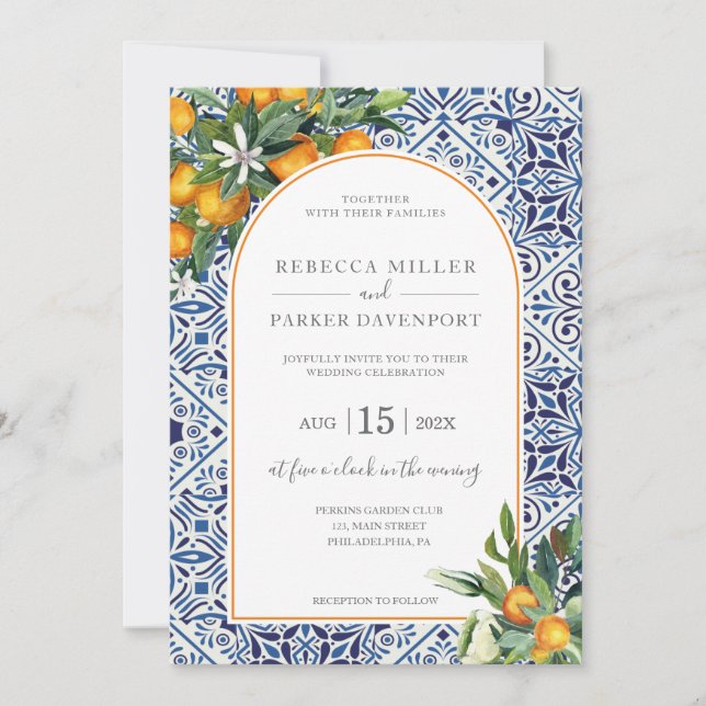 Invitación de Citrus Wedding (Anverso)