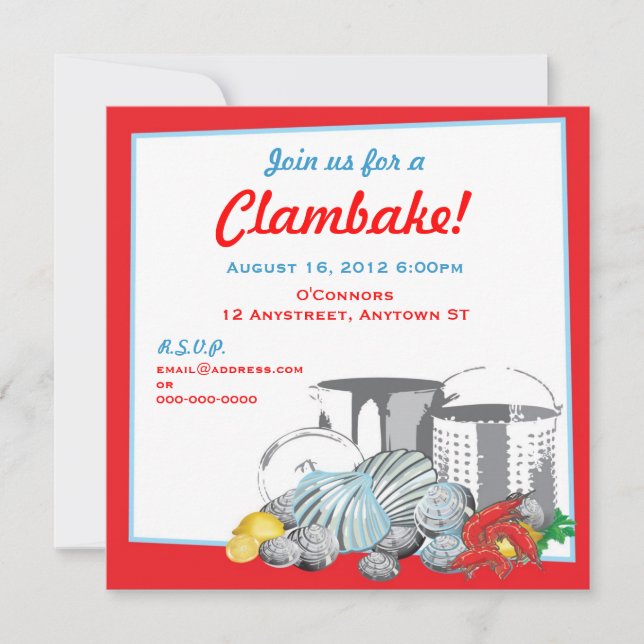 Invitación de Clambake (Anverso)