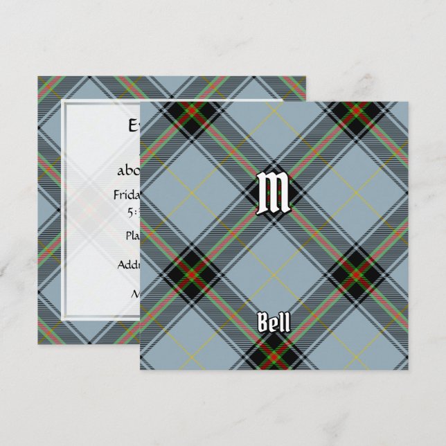 Invitación de Clan Bell Tartan (Anverso / Reverso)