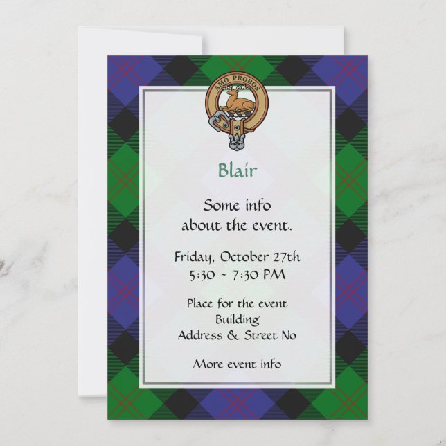 Invitación de Clan Blair Escudo (Anverso)