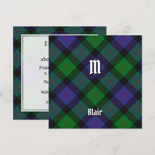 Invitación de Clan Blair Tartan (Anverso / Reverso)