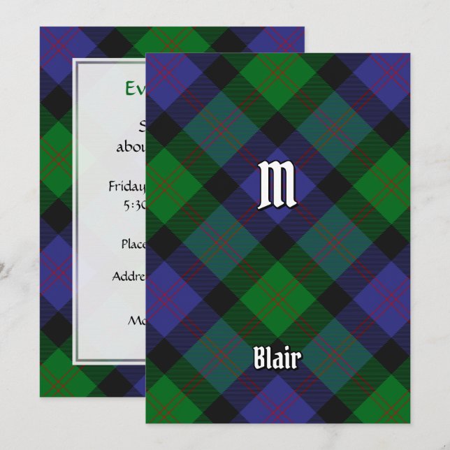 Invitación de Clan Blair Tartan (Anverso / Reverso)
