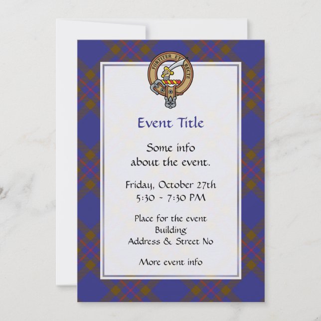 Invitación de Clan Elliot Escudo (Anverso)