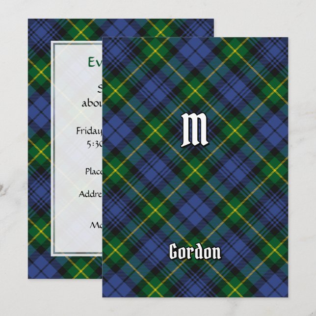 Invitación de Clan Gordon Tartan (Anverso / Reverso)