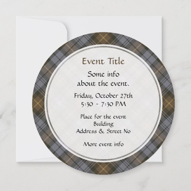 Invitación de Clan Gordon Weathered Tartan (Reverso)